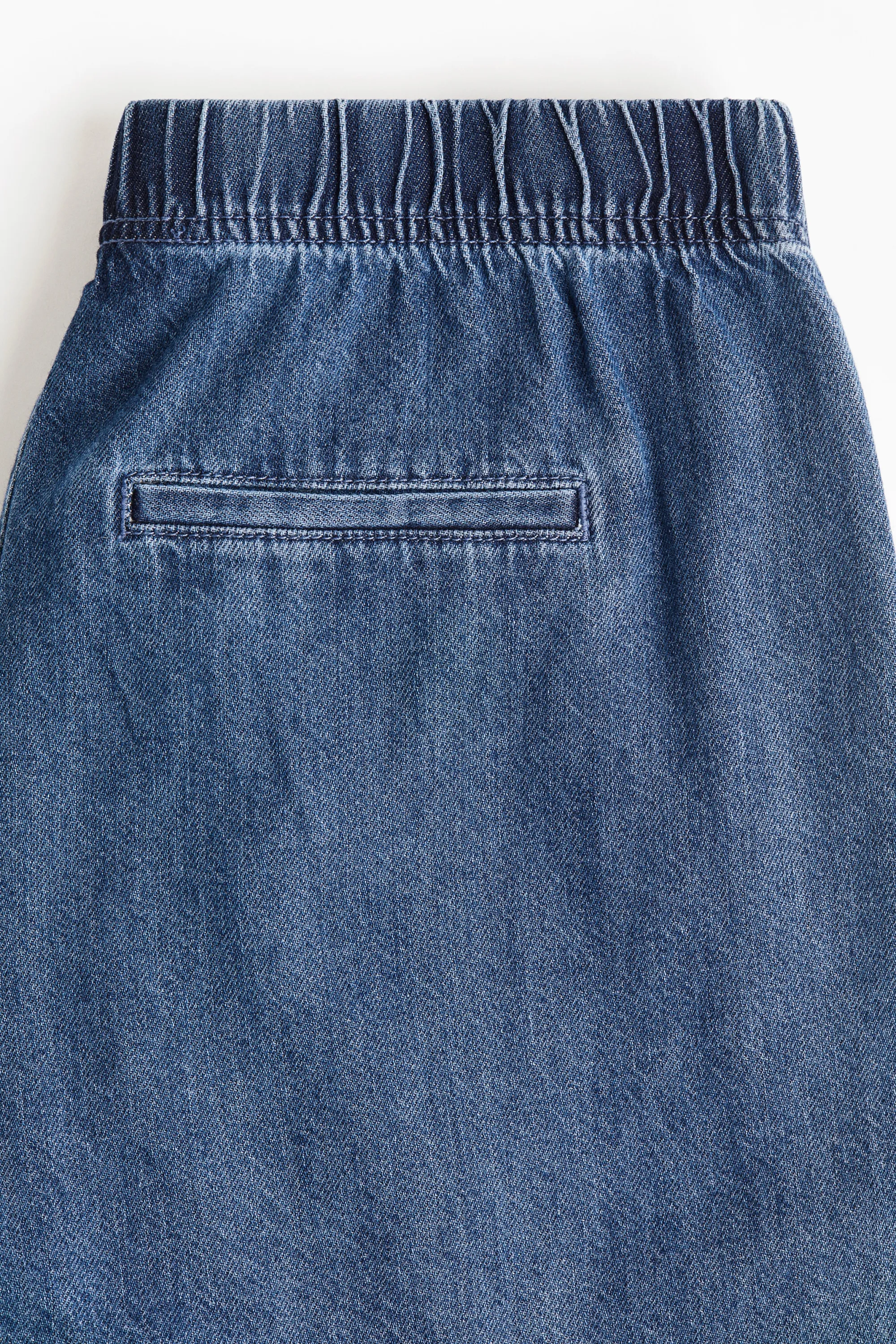 Short en denim avec taille élastique - Bleu denim