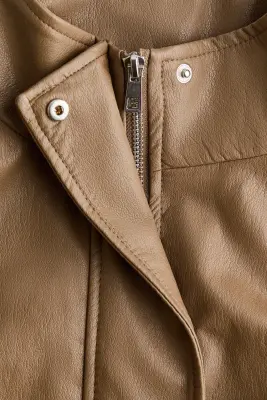 Veste en tissu enduit - Beige foncé — photo 4