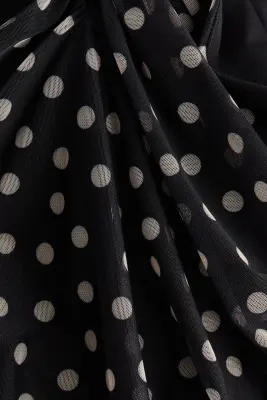 Robe en mesh à effet ruché - Noir/pois — photo 4