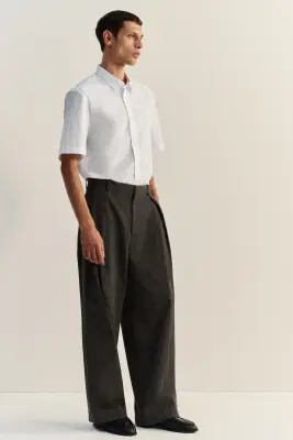 CHEMISE À MANCHES COURTES DÉCONTRACTÉE EN COTON - BLANC — photo 5