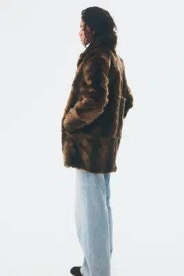 Manteau duveteux - Beige foncé — photo 3