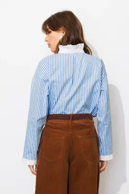 Chemise rayée col Victorien — photo 4