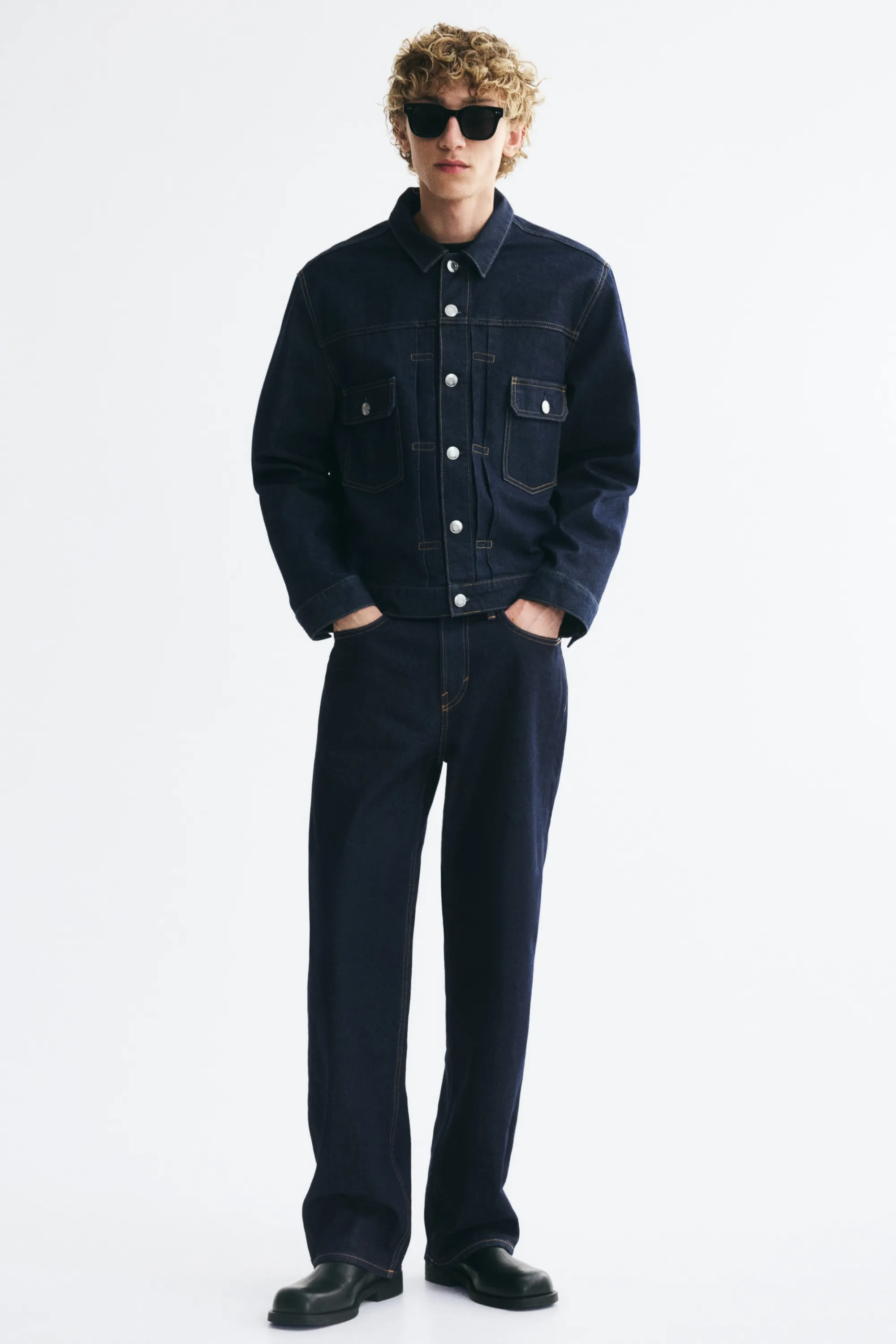 Veste Trucker en denim - Bleu denim foncé
