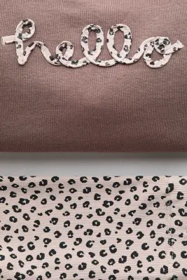 Ensemble 2 pièces sweat et legging - Marron/imprimé léopard — photo 2