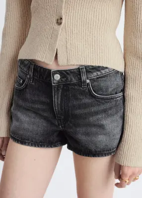 Short court taille basse en jean - Noir délavé — photo 1