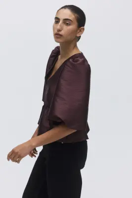 Blouse péplum - Bordeaux — photo 3