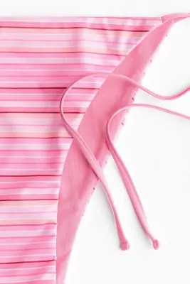 Bas de maillot Tanga à nouer - Rose/rayé — photo 4
