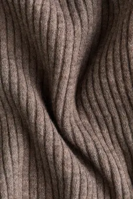 Pantalon large en maille côtelée - Grège — photo 5