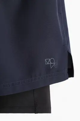 Short de sport DryMove™ superposé - Bleu marine — photo 2