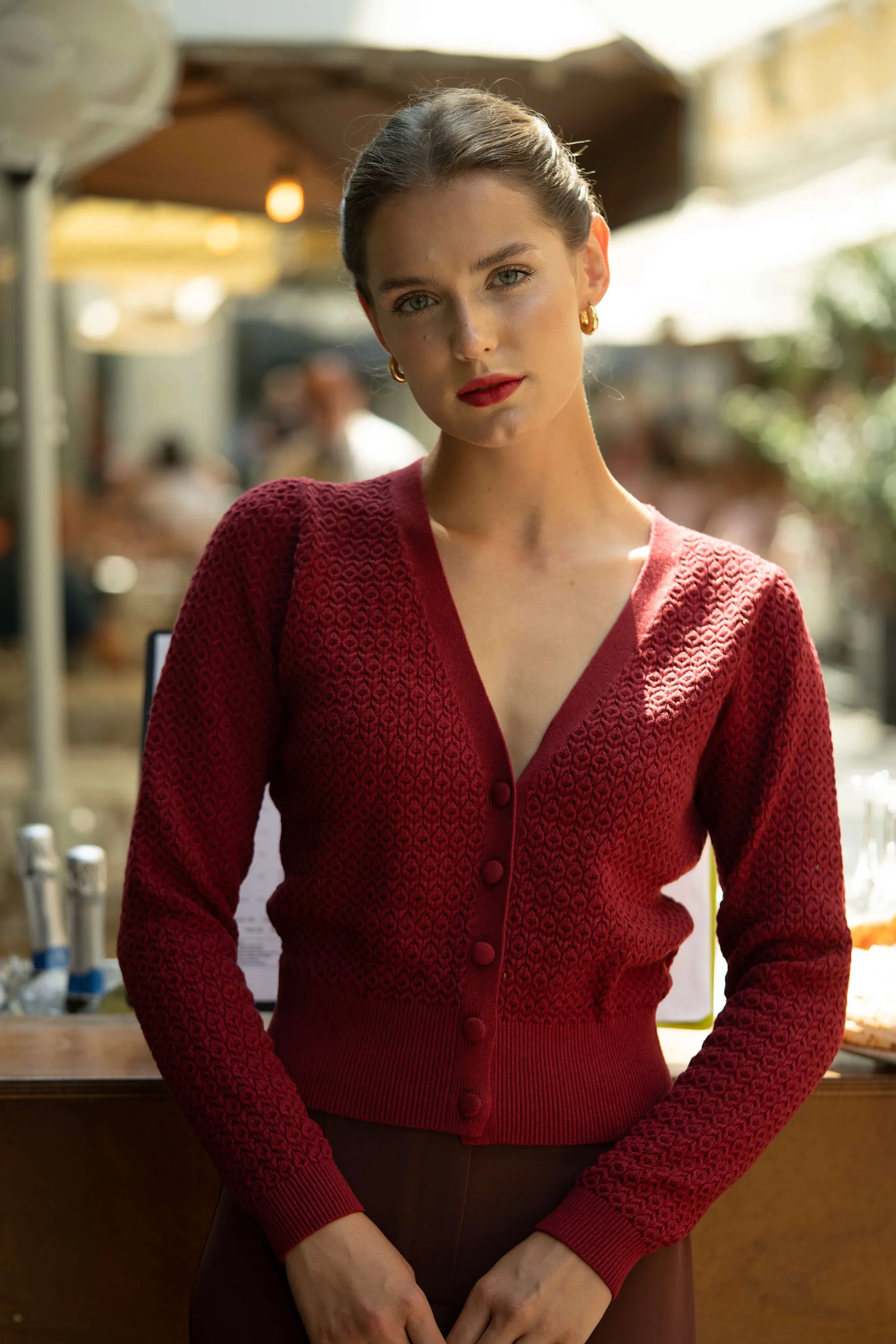 Clary Knit Cardigan - Bordeaux