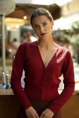 Clary Knit Cardigan - Bordeaux — photo 1