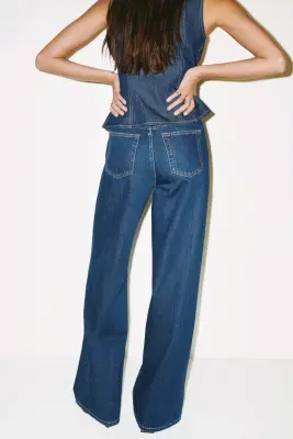 Wide Ultra High Jeans - Bleu denim foncé — photo 2