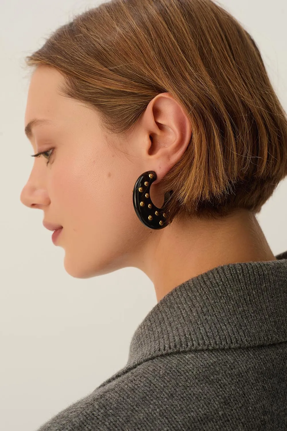Boucles D'Oreilles Lalbert Noir/Dore