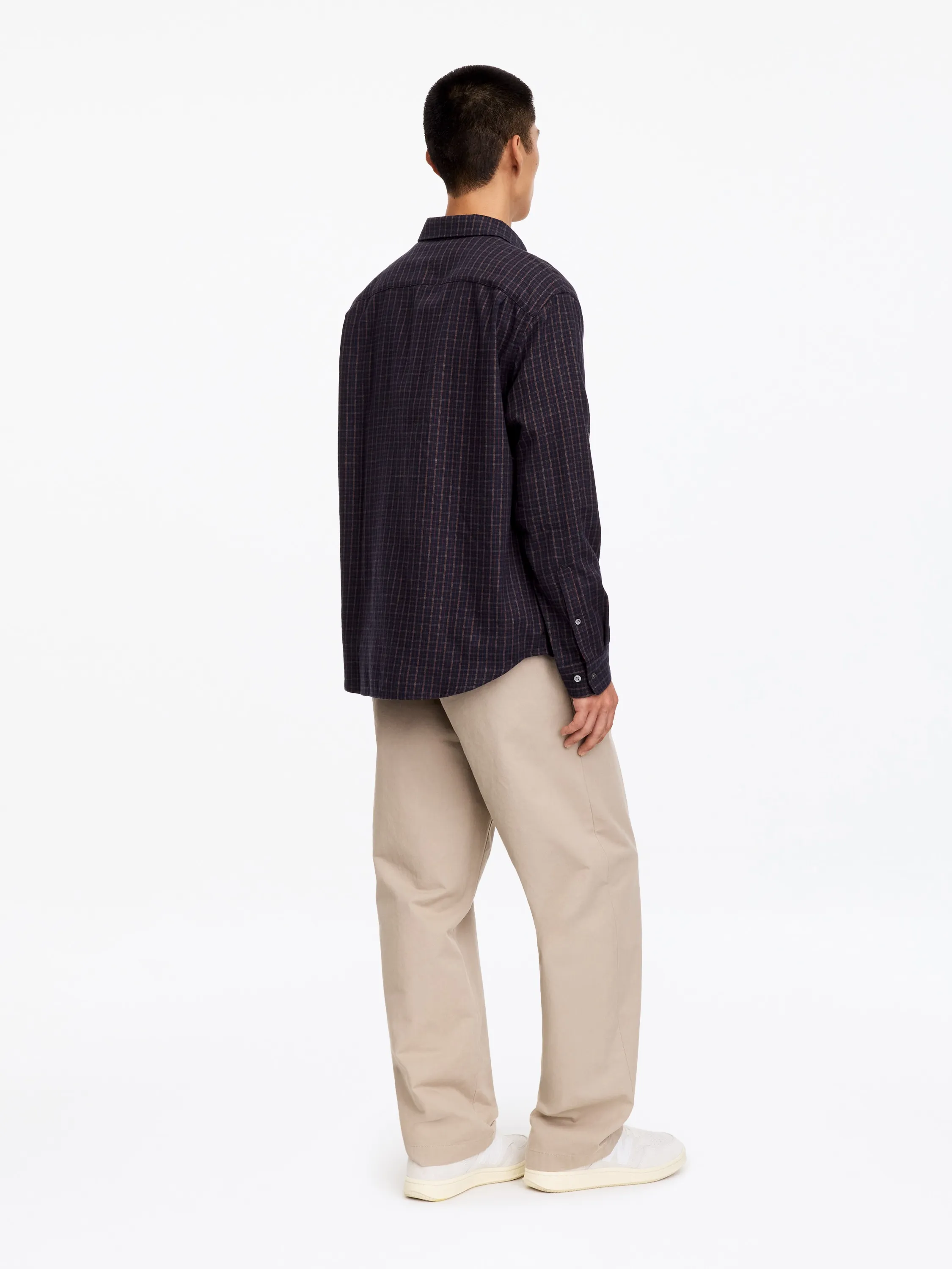 Chemise en flanelle brossée - Carreaux/Bleu marine foncé