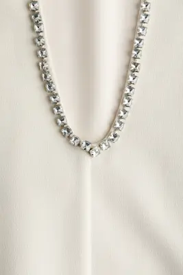 Robe ornée de strass - Crème — photo 4