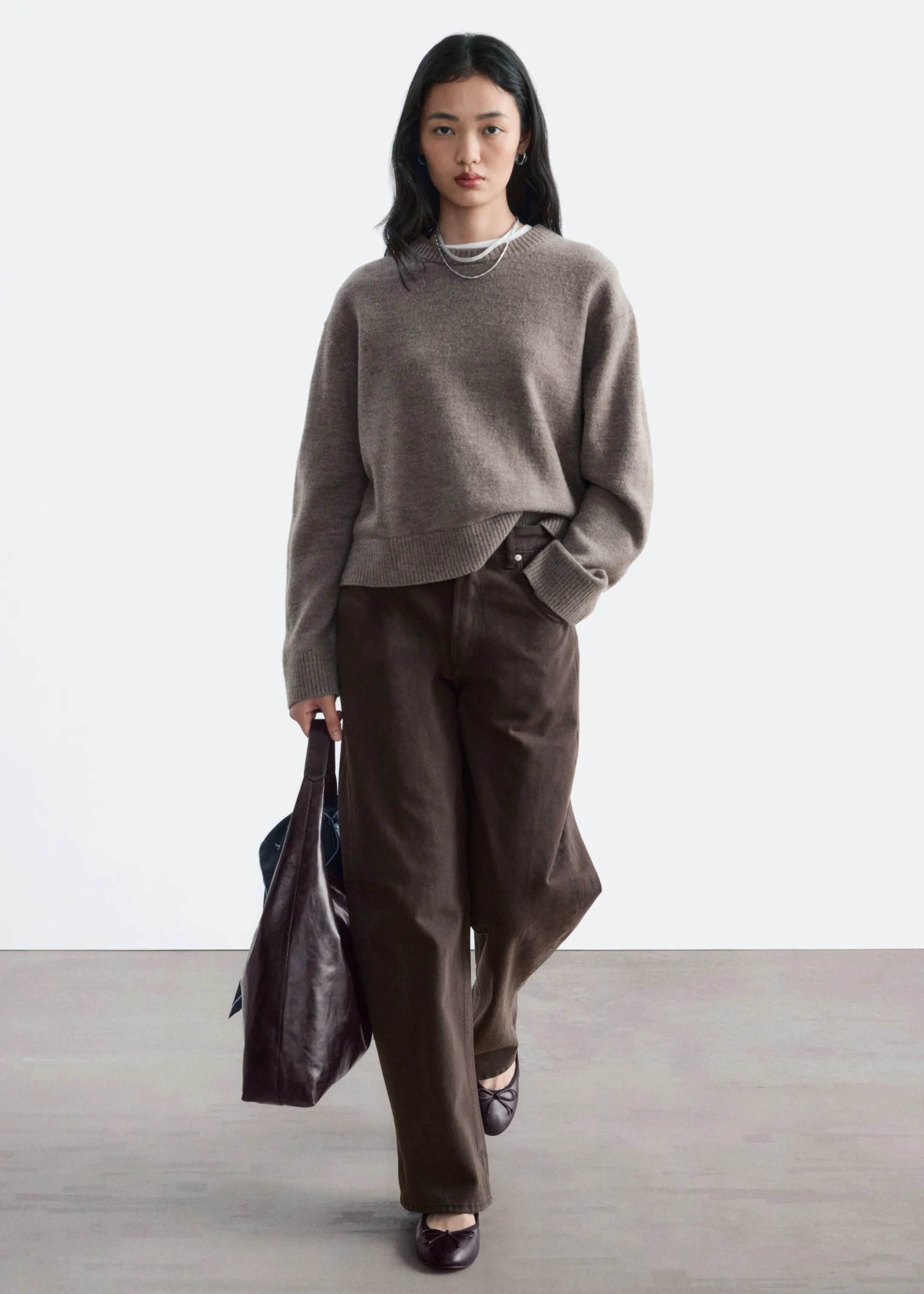 Pull en maille - Taupe foncé