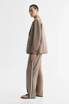 Pantalon Relaxed Fit - Marron clair/rayé — photo 4