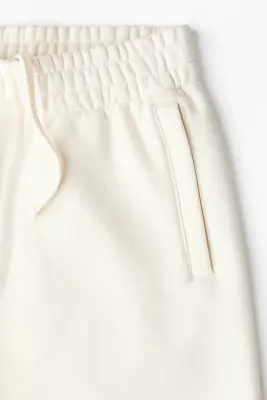 Short Relaxed Fit en molleton - Crème — photo 3
