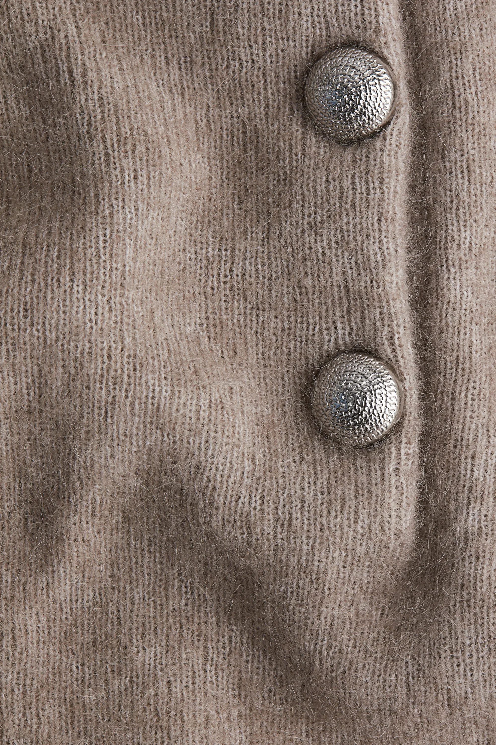 Top à boutons en mohair mélangé - Beige