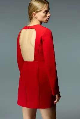 Robe à dos ouvert - Rouge — photo 2