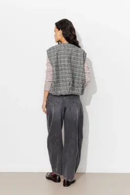 Blouson tweedé sans manches — photo 4