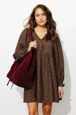 Robe courte à pois Femme — photo 2