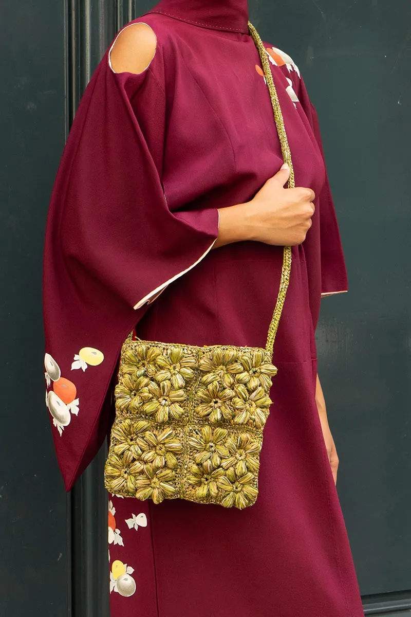 Petit Sac Fleurs de Raphia