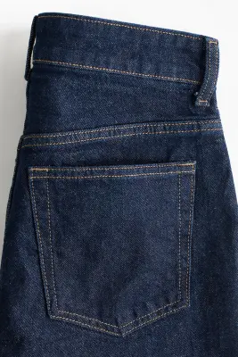 Mom Slim Fit High Waist Ankle Jeans - Bleu denim foncé — photo 4