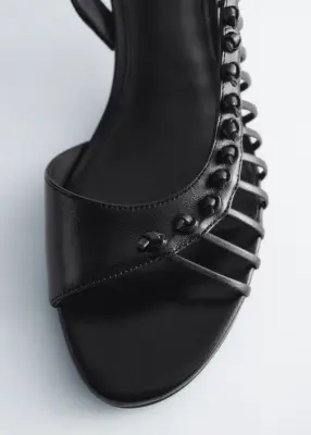 Sandales à brides en cuir - Noir — photo 2