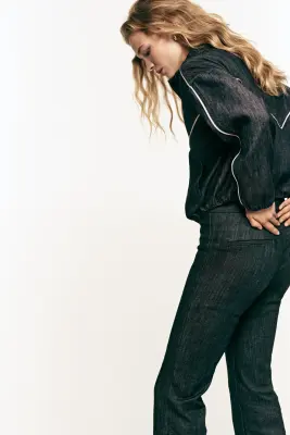 Veste oversize en denim - Bleu denim foncé — photo 5