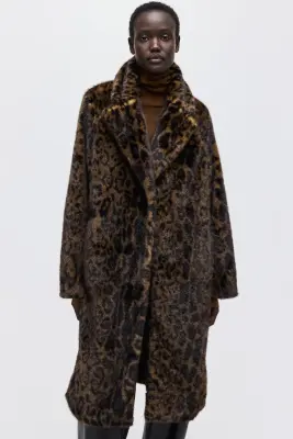 Manteau midi - Beige/imprimé léopard — photo 2