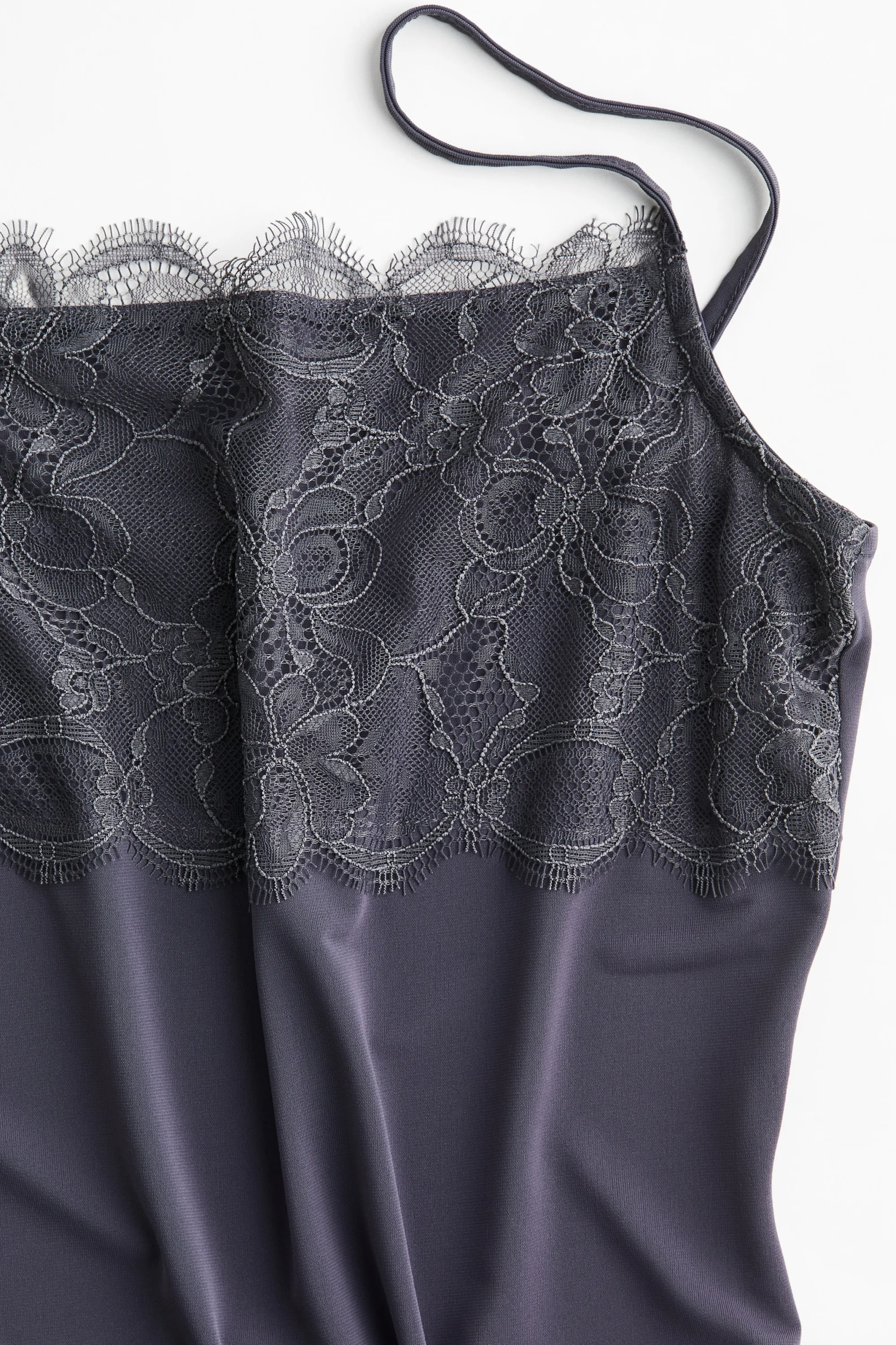 Body string avec dentelle - Violet ancien foncé