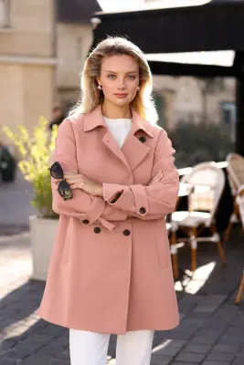 Francine Short Trench Coat - Nude pink — photo 3