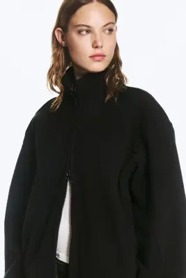 Veste zippée molletonnée - Noir — photo 2