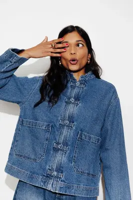 Veste Mandarin en jean Femme — photo 2