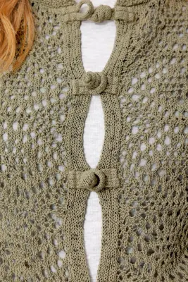 Gilet court en crochet Femme — photo 5