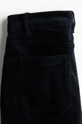 Pantalon évasé en velours côtelé - Bleu marine — photo 2