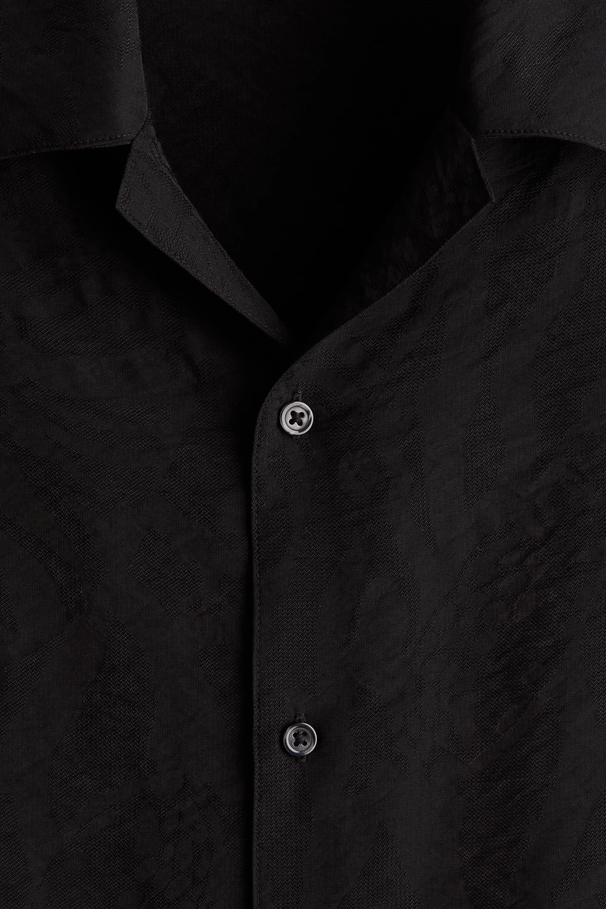 Chemise Regular Fit en tissu jacquard - Noir