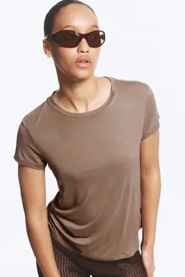 Chemise en viscose coupe standard - Taupe cendré — photo 2
