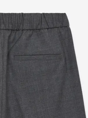 Pantalon tailleur à taille élastiquée - Gris foncé — photo 4