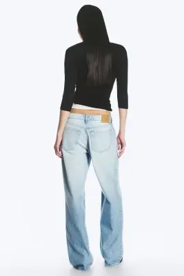 Jean jambe large taille basse Ample - Kimberley Blue - Bleu clair — photo 3