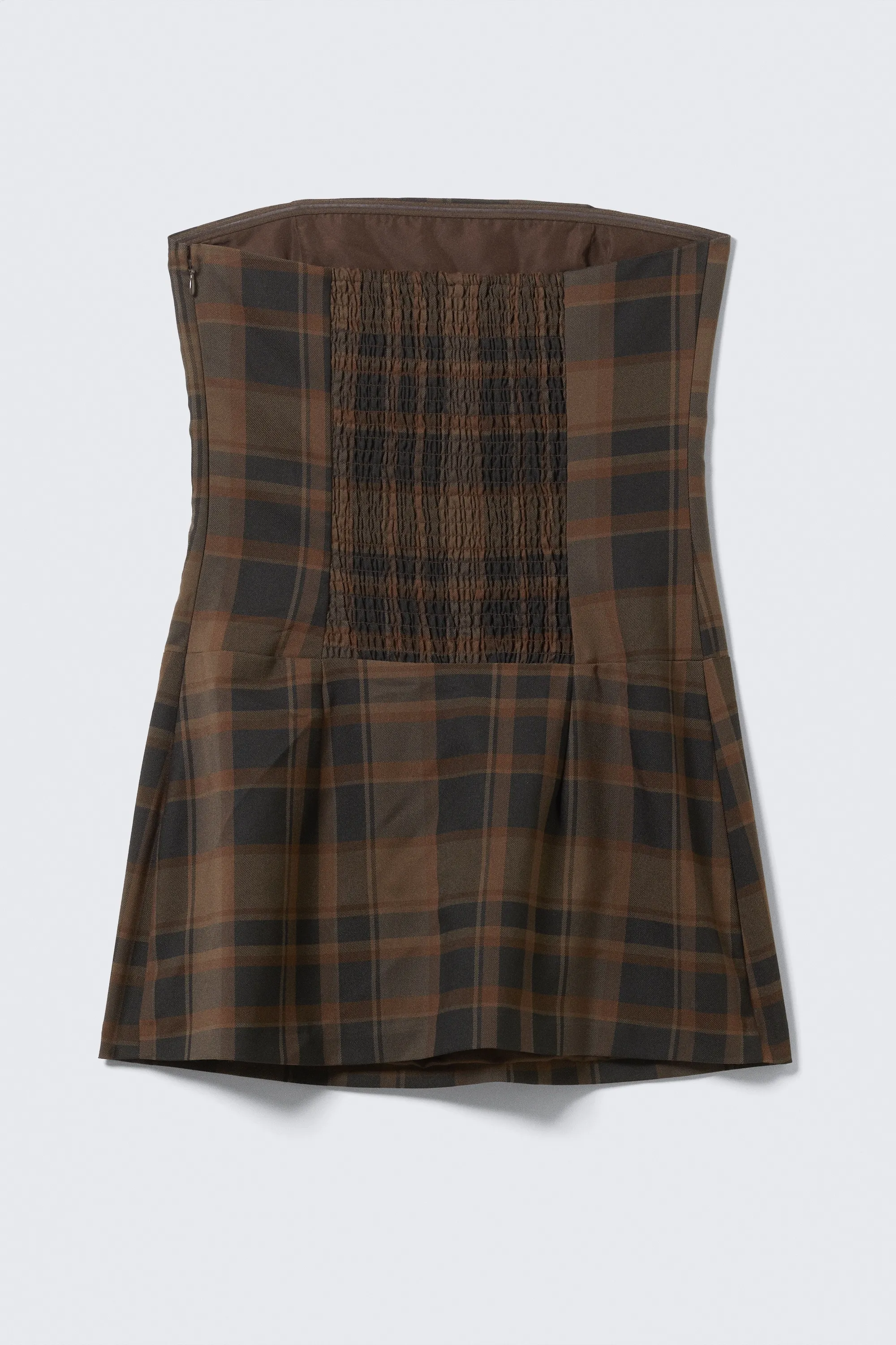 Mini robe de costume tube - Carreaux Dark Brown