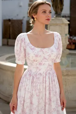 Lacey Maxi Dress - Lavender Toile de Jouy Birds — photo 4