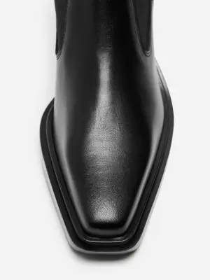 Bottes en cuir - Noir — photo 4