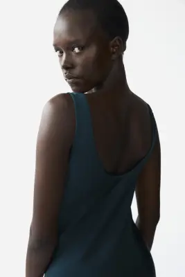 Slip dress en satin - Turquoise foncé — photo 3
