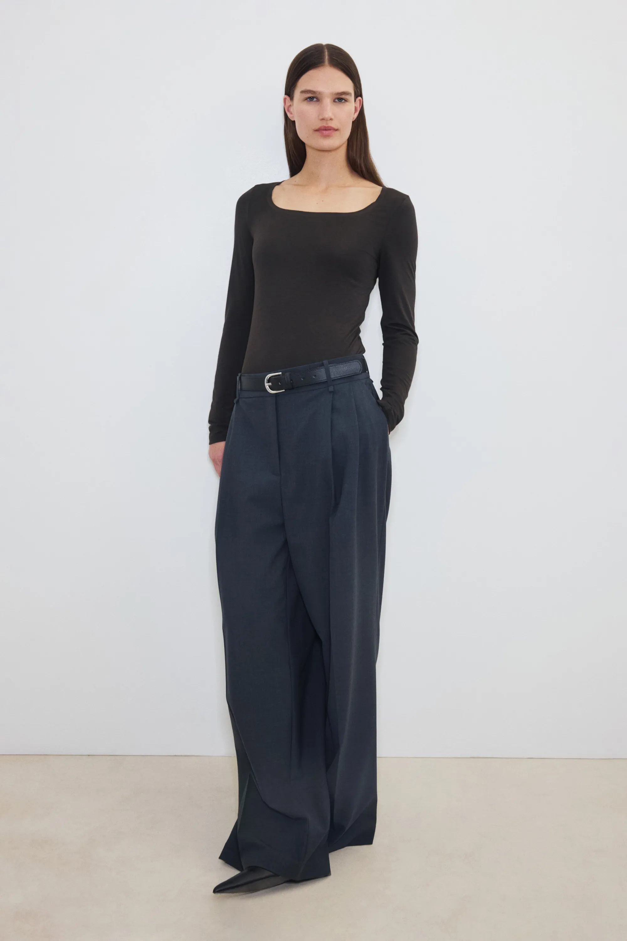 Top à manches longues Warming Slim Fit - Marron foncé