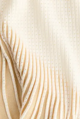 Top volanté en maille pointelle - Crème/beige clair — photo 3