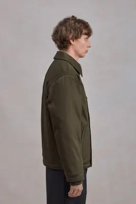 A-2 Military Jacket - Satin de coton Vert Foncé — photo 5