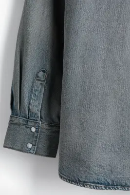 Chemise Oversized Fit en denim - Bleu denim — photo 1