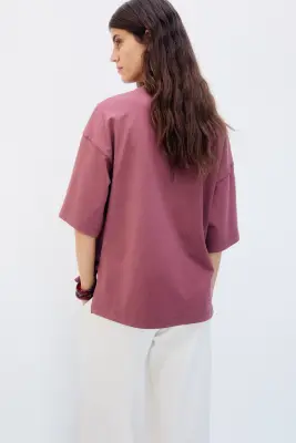 MAMA T-shirt loose - Rose foncé — photo 2